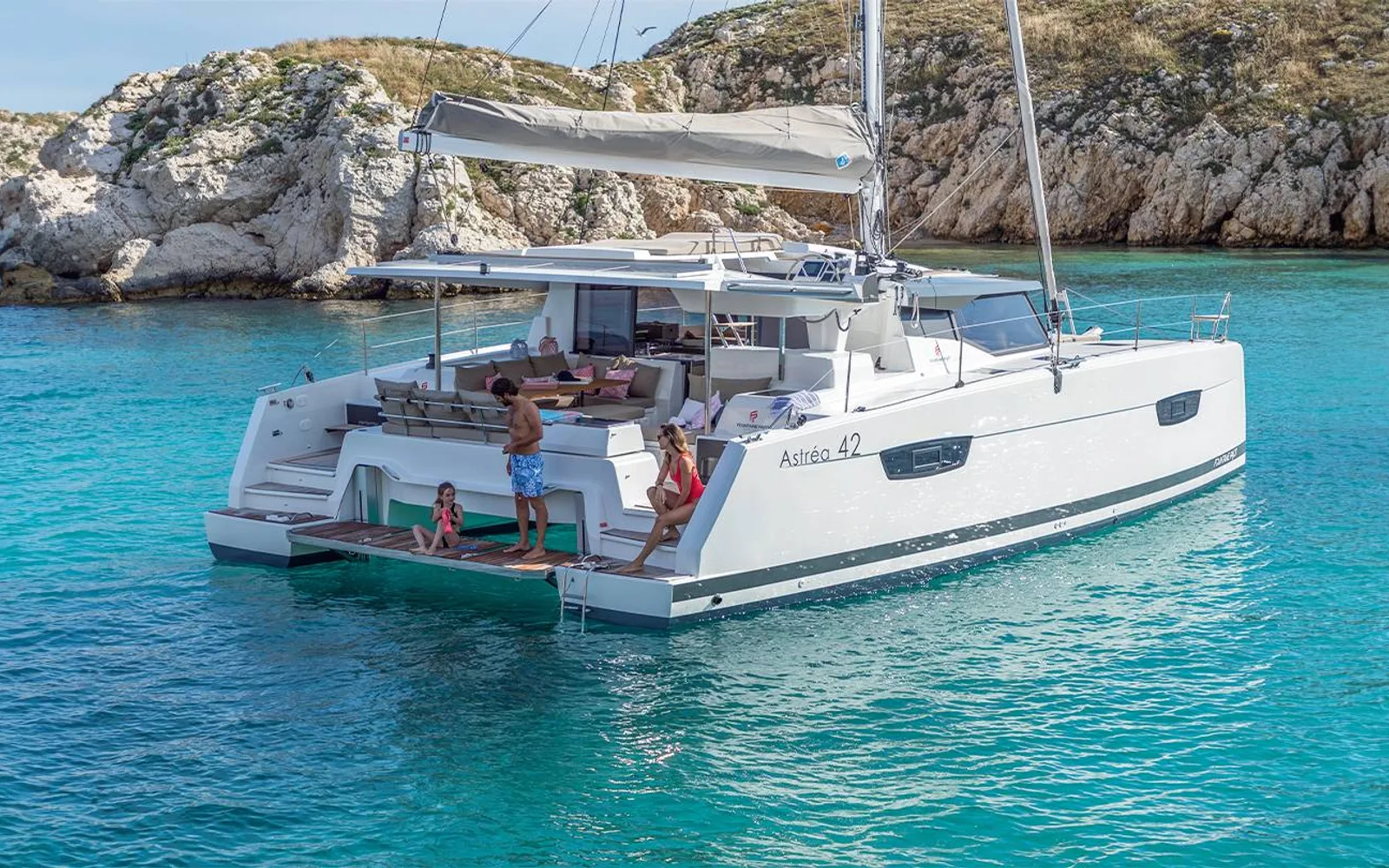Fountaine Pajot Astrea 42 at anchor from the official model page