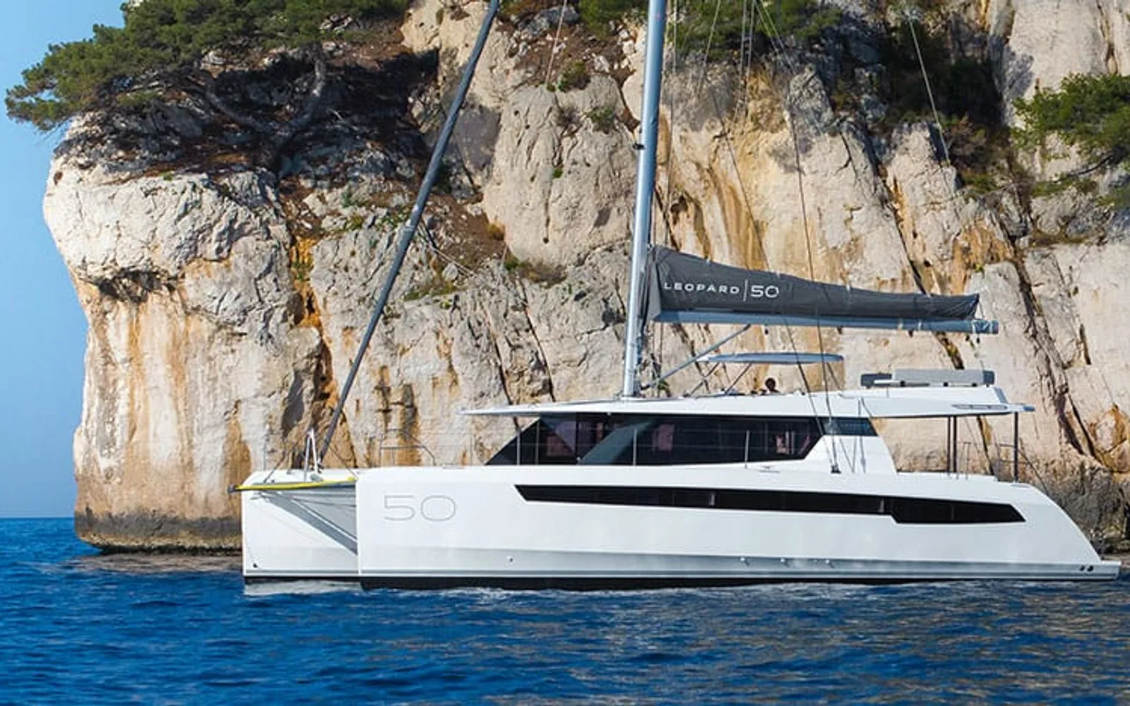 Leopard 50 at anchor from the official Robertson and Caine model page